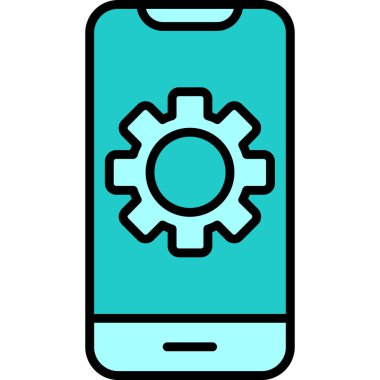 akıllı telefon ayarlama web simgesi vektör çizimi 