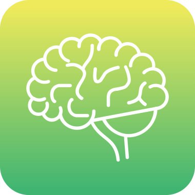 Beyin. Web simgesi basit illüstrasyon 