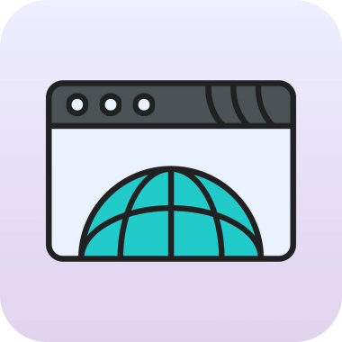 tarayıcı web simgesi, vektör illüstrasyonu