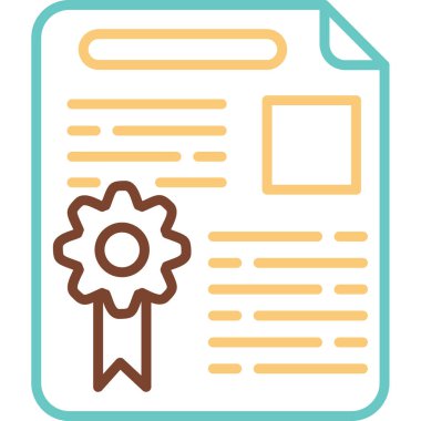 Lisans sertifikası simgesi, vektör illüstrasyonu basit tasarım