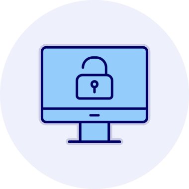 Güvenli olmayan bilgisayar vektör simgesi modern basit illüstrasyon