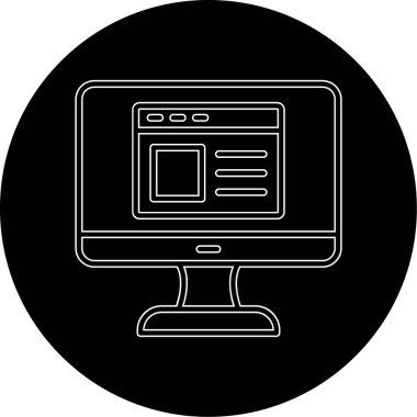 Web sitesi işareti, vektör illüstrasyonlu blog simgesi, bilgisayar ekranı