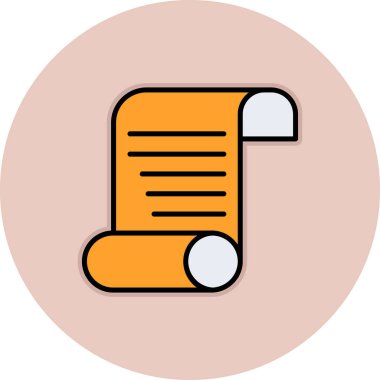 Kağıt parşömen. Web simgesi basit illüstrasyon                