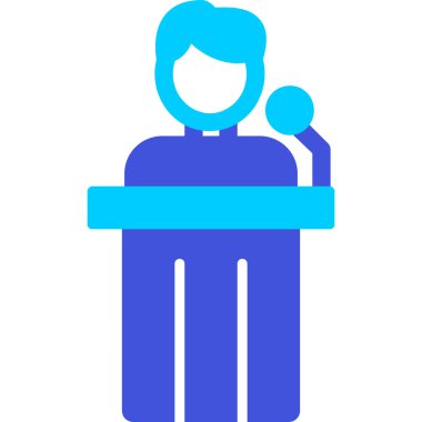 Siyaset ikonu. Web için basit bir konferans vektör simgesi çizimi