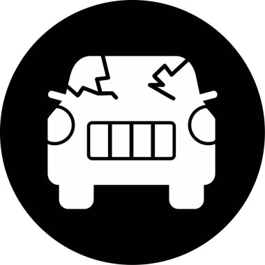 Kırık araba simgesi vektör illüstrasyonu