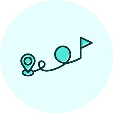 Hedef konsept, konum pin vektörü simgesi