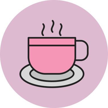 Kahve. Web simgesi basit illüstrasyon 