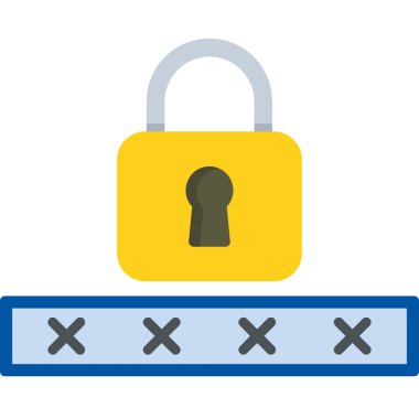 kilit düz simge vektör çizim