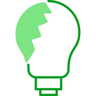 Kırık ampul simgesi, vektör illüstrasyonu