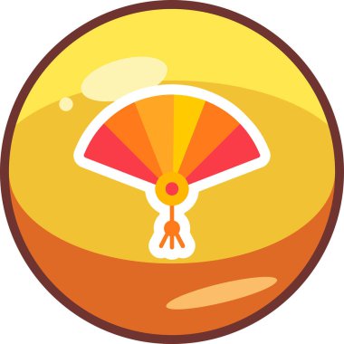 Çin fan web simgesi basit tasarım            