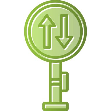 İki yönlü yol simgesi vektör illüstrasyonu