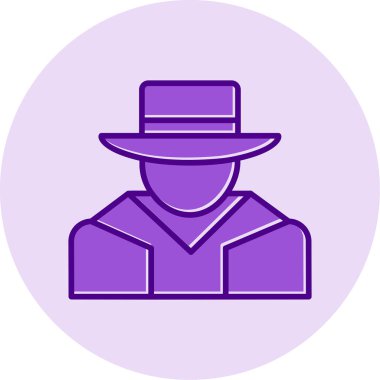 Şapkalı adam. Web simgesi basit illüstrasyon