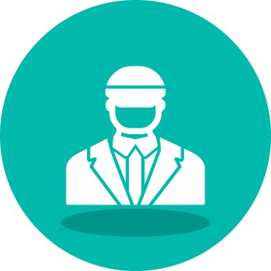 Güvenlik subayı simgesi, vektör illüstrasyonu basit tasarım