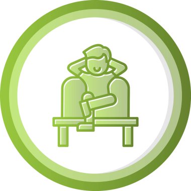 Sandalyede oturan adam, uygun simge 