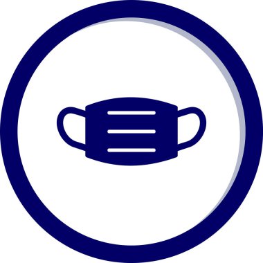 Tıbbi maske ikonu, düz stil. vektör illüstrasyonu 