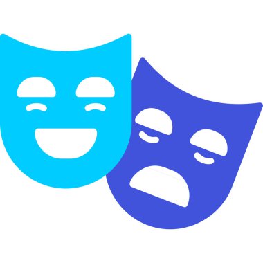 Tiyatro Maskeleri web simgesi, vektör illüstrasyonu 