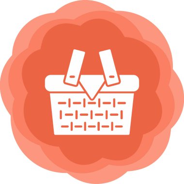 piknik sepeti simge vektör çizim