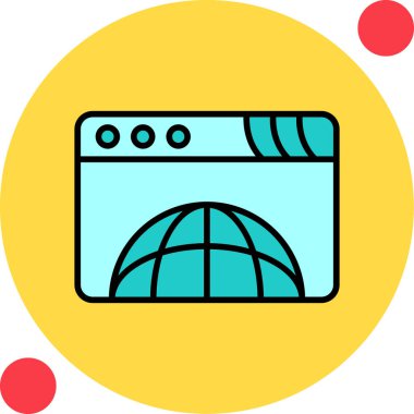 tarayıcı web simgesi, vektör illüstrasyonu