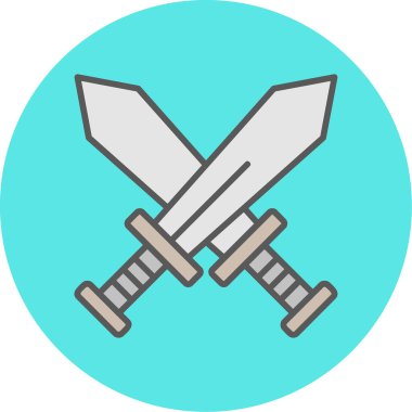 Çapraz kılıç simgesi vektör illüstrasyon 