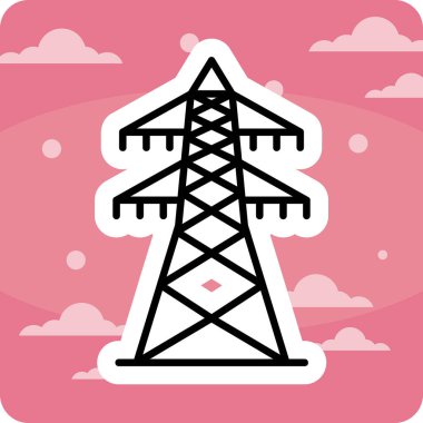 elektrik kulesi simgesi, vektör illüstrasyonu