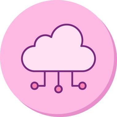 bulut hesaplama ağ simgesi, vektör illüstrasyonu 