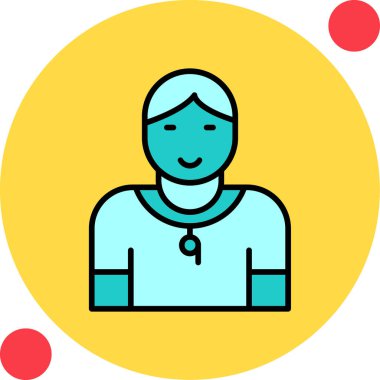 Jimnastik eğitmeni web simgesi, vektör illüstrasyonu