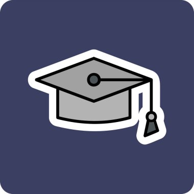 Mortarboard web simgesi basit illüstrasyon