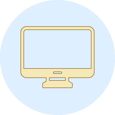 Bilgisayar monitörü. Web simgesi basit illüstrasyon 