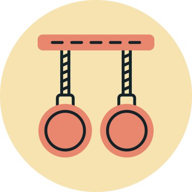 Modern Jimnastik Halkaları simgesinin vektör çizimi            