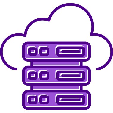 Bulut Sunucusu simgesi, vektör illüstrasyonu basit tasarım