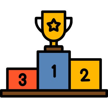 Kazanan kupa ikonu. özet çizimi 