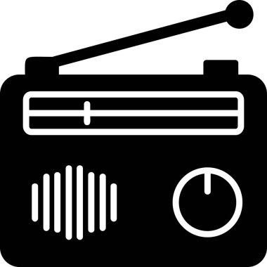 Radyo. Web simgesi basit illüstrasyon 