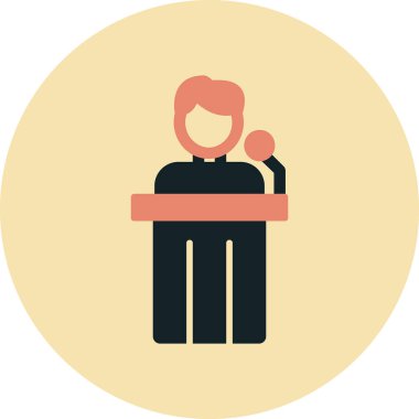 Siyaset ikonu. Web için basit bir konferans vektör simgesi çizimi