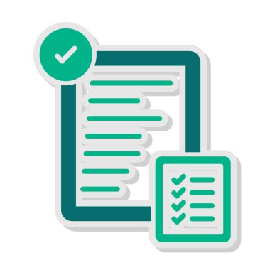 Onay listesi düz simgesi 