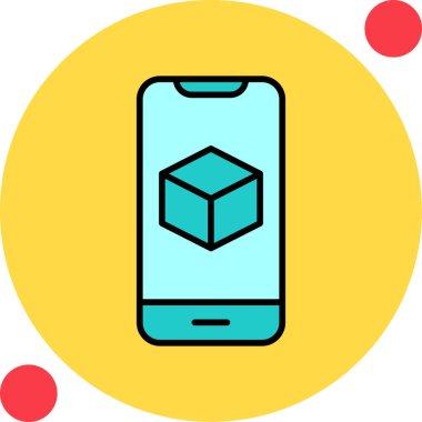 Görüntüde Artırılmış Gerçeklik simgesine sahip akıllı telefon 