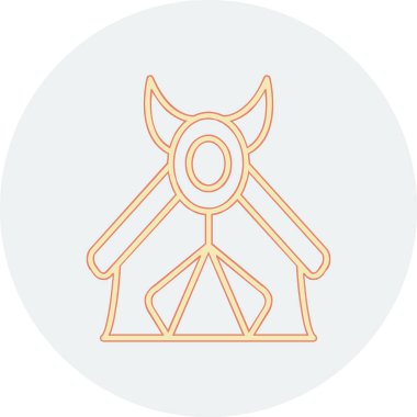 kamp çadırı simgesi web basit illüstrasyon