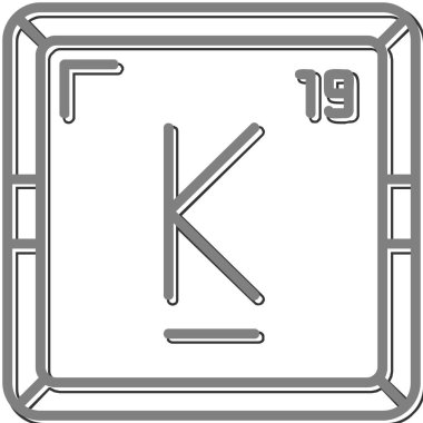 Potasyum kimyasal element simgesi web basit illüstrasyon
