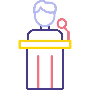 Siyaset ikonu. Web için basit bir konferans vektör simgesi çizimi