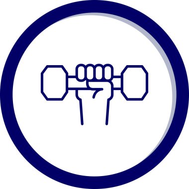 Dumbbell simgesi ile El 'in vektör illüstrasyonu 