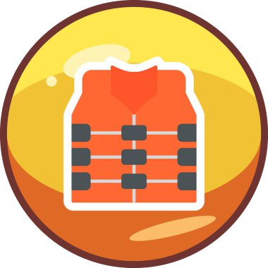 Can yeleği. Web simgesi basit illüstrasyon