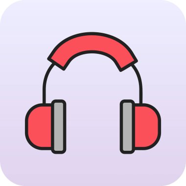 Kulaklık. Web simgesi basit illüstrasyon 