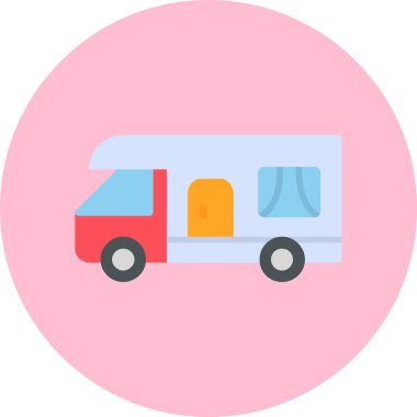 karavan web simgesi basit illüstrasyon