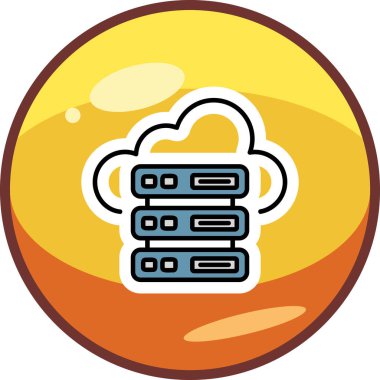 Bulut Sunucusu simgesi, vektör illüstrasyonu basit tasarım