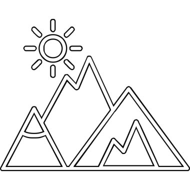 Dağlar. Web simgesi basit illüstrasyon  