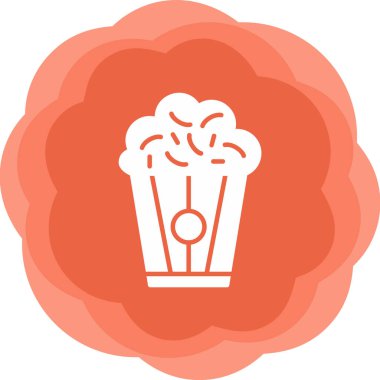 Patlamış mısır. Web simgesi basit illüstrasyon                                  