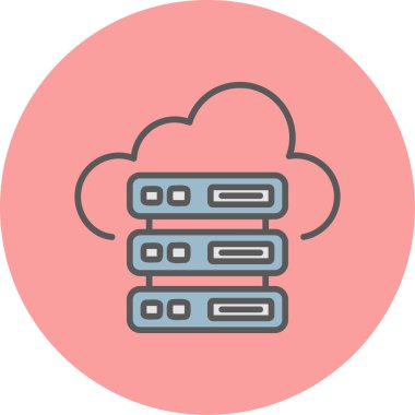 Bulut Sunucusu simgesi, vektör illüstrasyonu basit tasarım