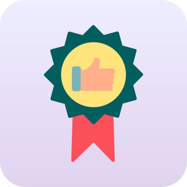 Başparmak Yukarı simgesi ve vektör illüstrasyonuyla En İyi Uygulama Rozeti  