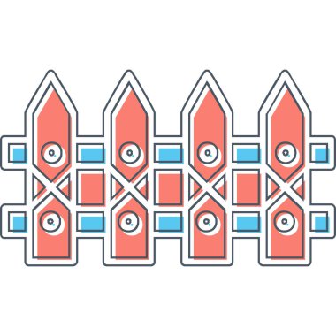 çit web simgesi, vektör çizim 