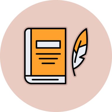 Edebiyat. Web simgesi basit illüstrasyon 