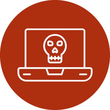 Laptop vektör çiziminde ölü kafatası simgesi